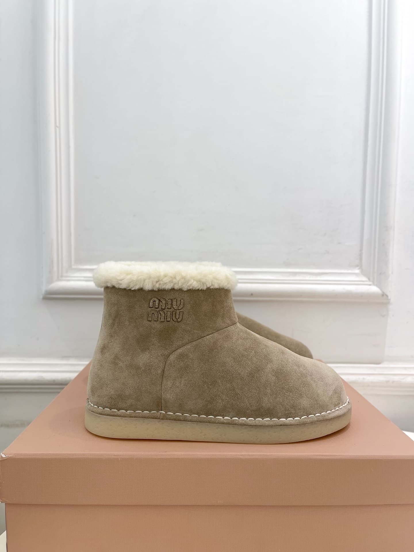 Miu Miu shearling-trimmed Suede Boots