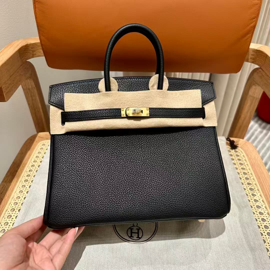 Hermes Birkin Sellier Bag 25/30/35cm Togo Leather Gold-Metal Black WAX High Customizing Style