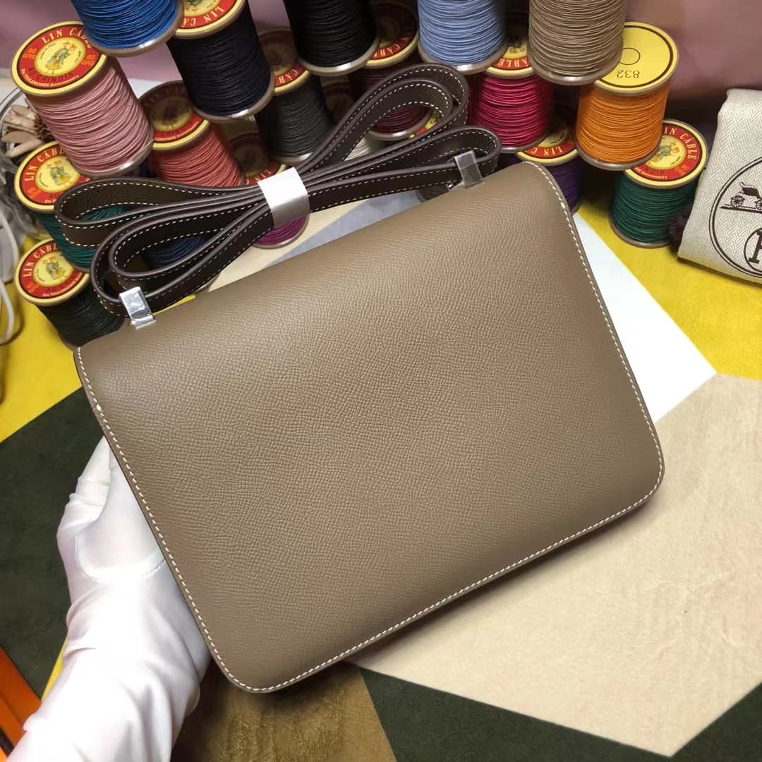 Hermes Mini Constance 18cm/24cm Epsom Bag WAX Etoupe High