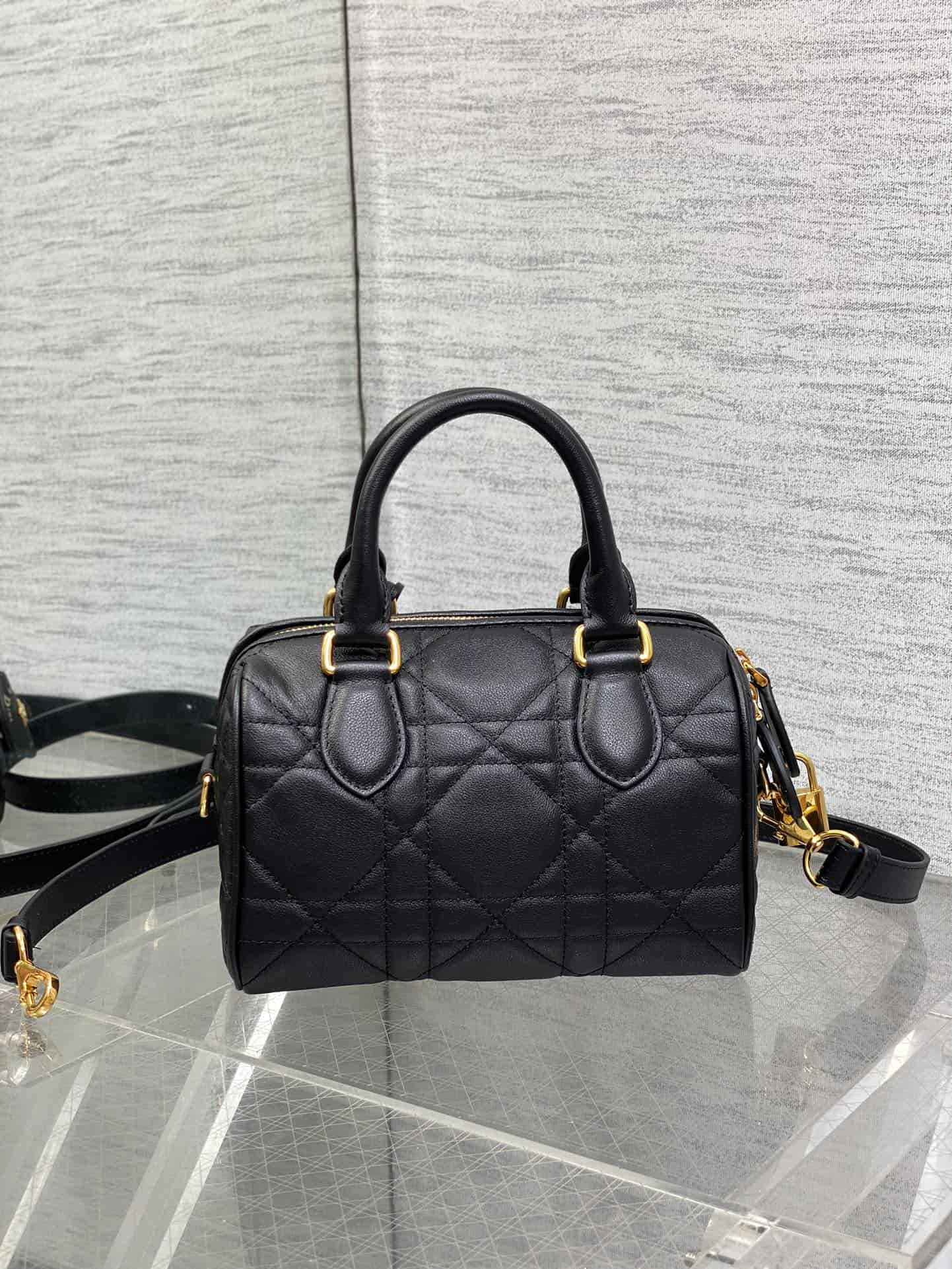 Dior Groove 20 Bag Black Macrocannage Calfskin High