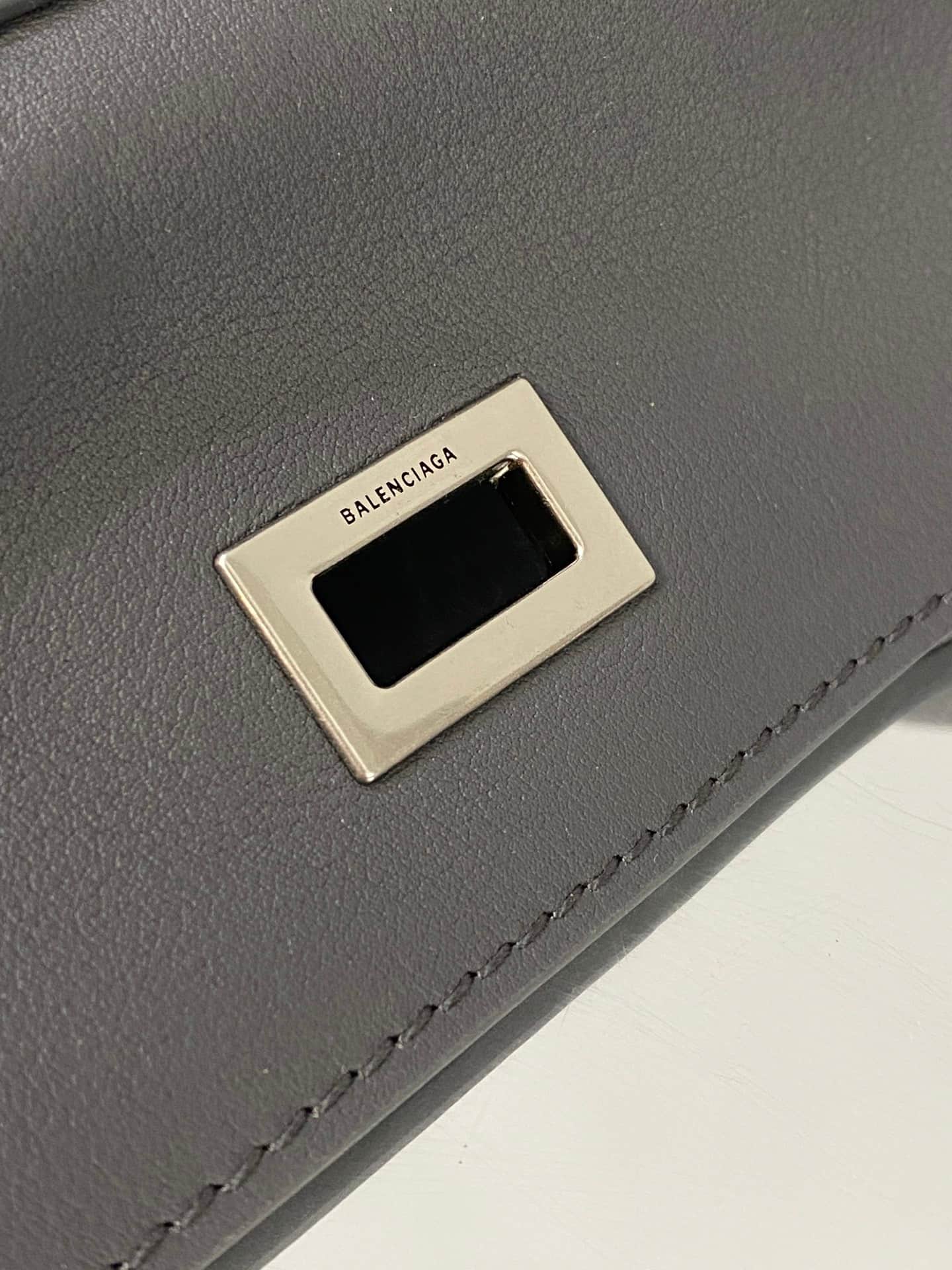 Balenciaga Rodeo Small Bag in Grey Leather With Silver-Tone Metal TOP