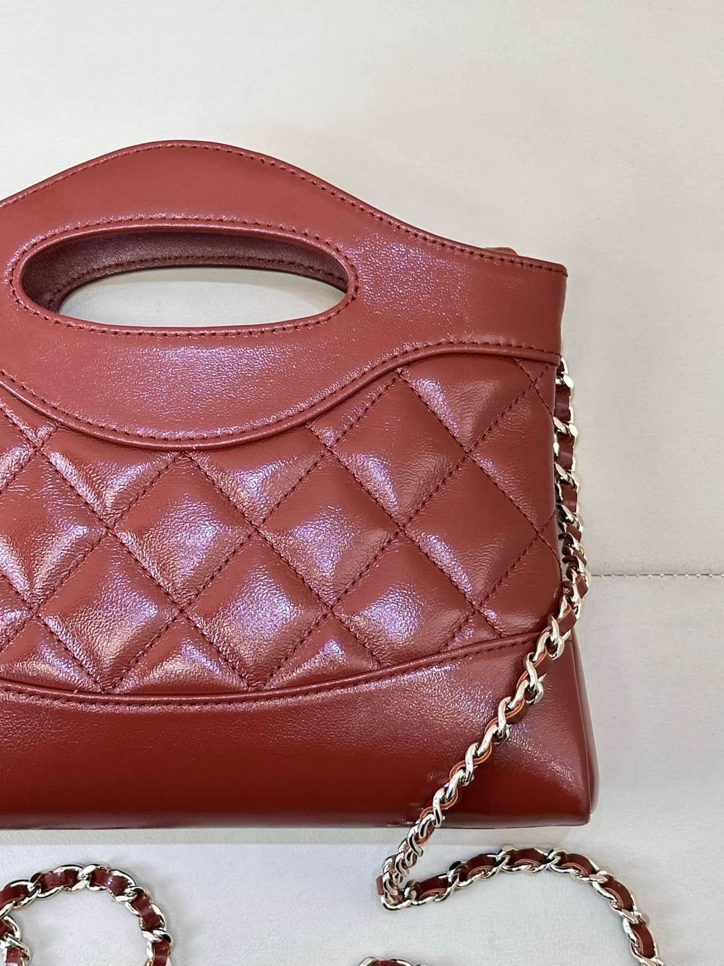 Chanel Clutch with chain Lambskin & Gold-Tone Metal AP3656 Claret TOP