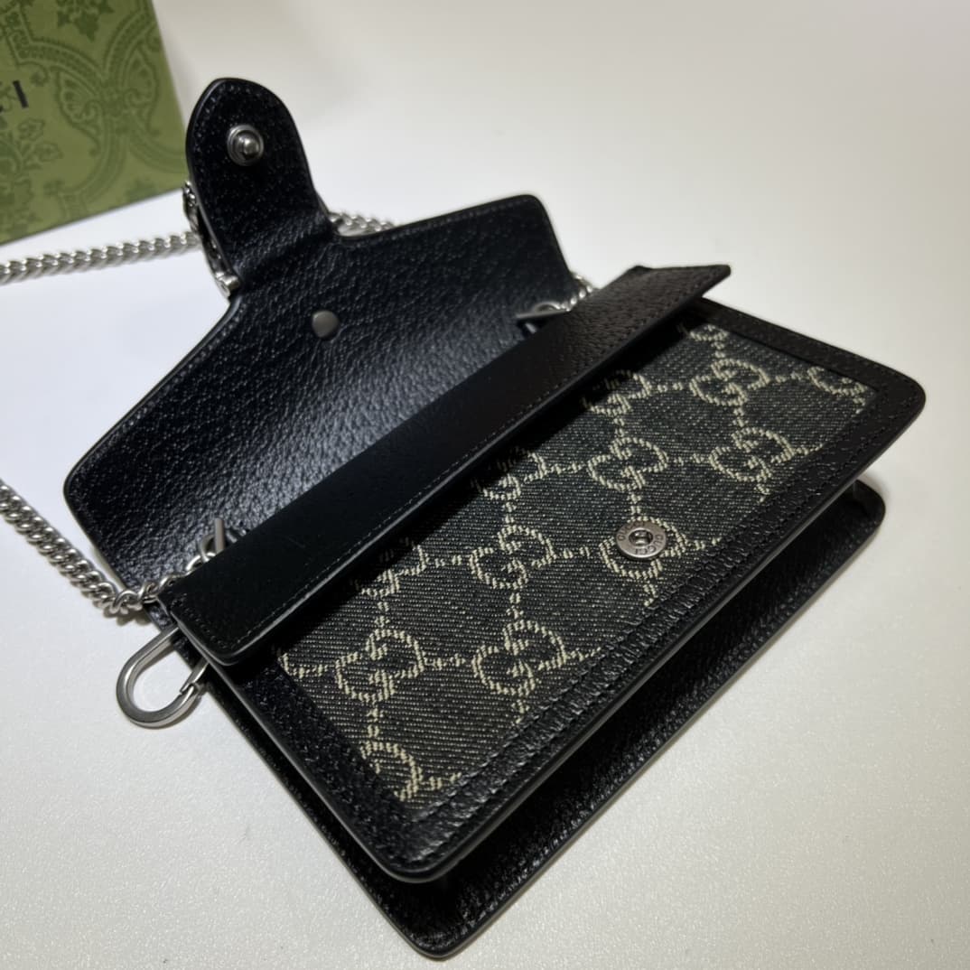 Dionysus GG Supreme super mini bag 476432 Denim Black high