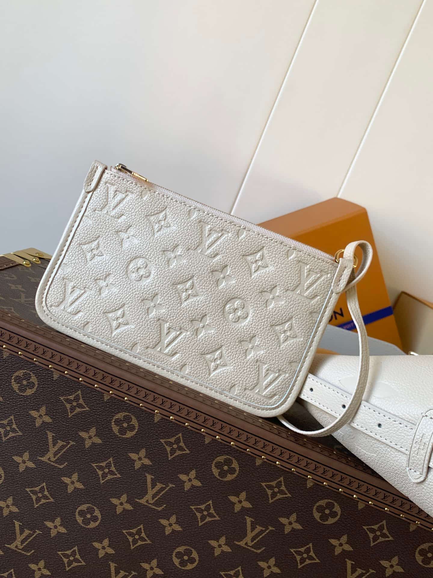 Louis Vuitton CarryAll PM Crème Beige Monogram Empreinte Leather M46293 High