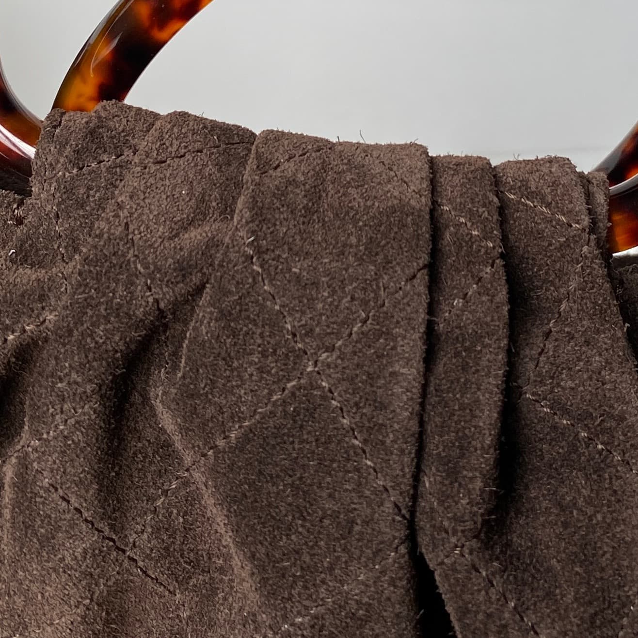 Chanel Medium Hobo Bag Suede Calfskin Turtoise-Shell Effect Plexi & Gold-Tone Metal Brown AS6010 High