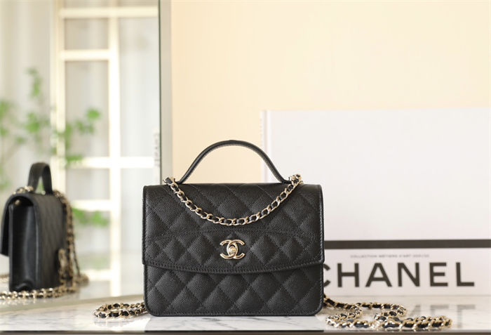 Chanel BACKPACK Grained Shiny Calfskin & Gold-Tone Metal TOP
