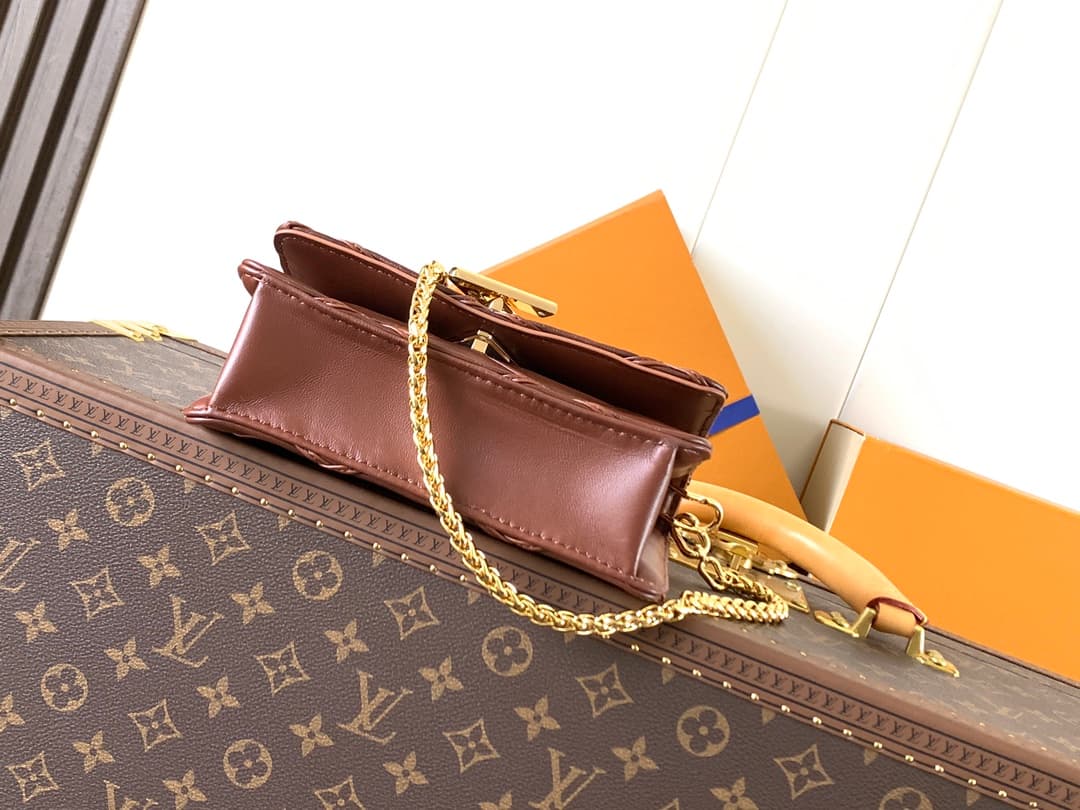 Louis Vuitton Wallet On Chain GO-14 Tan Lambskin leather M13841 High