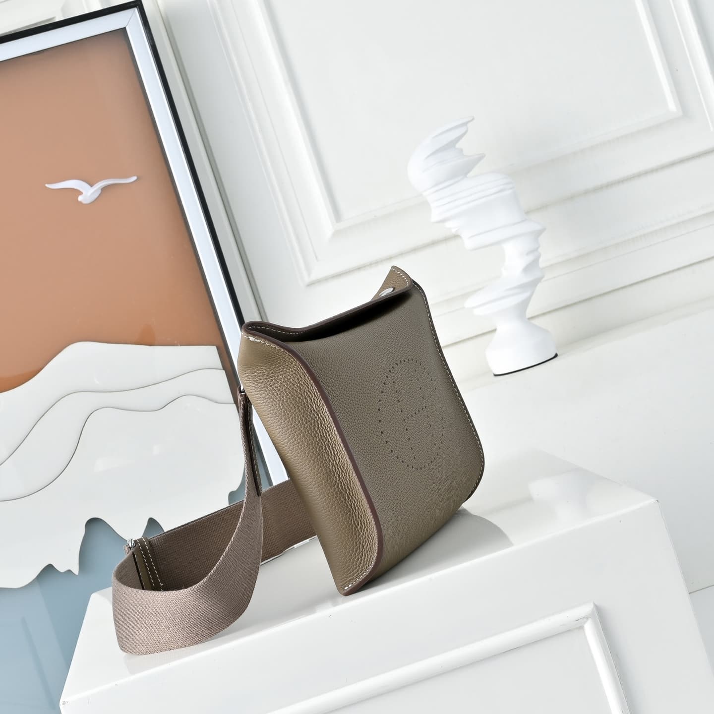 Hermès Videpoches Bag Togo Leather In Tourterelle WAX High