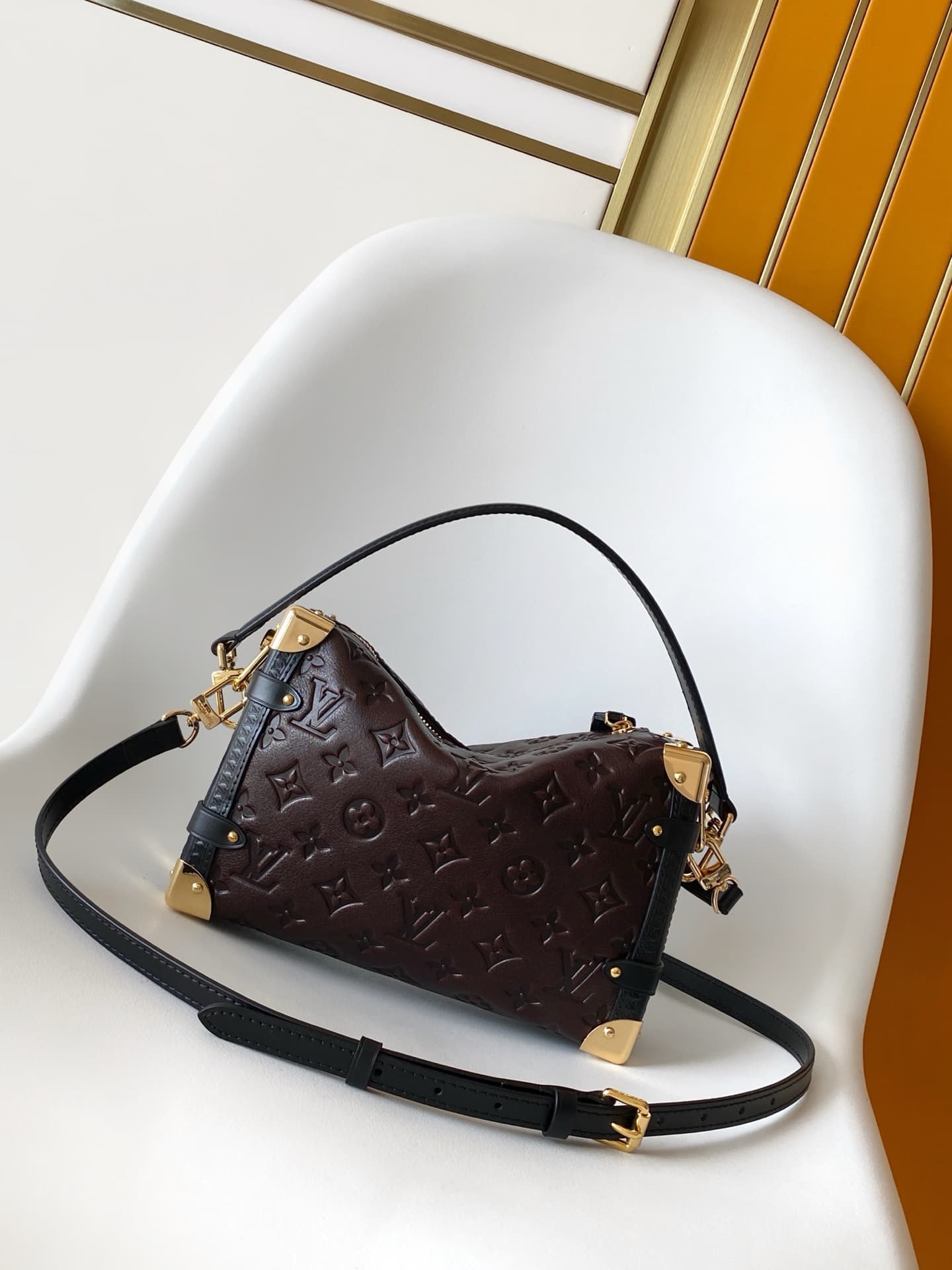 Louis Vuitton Side Trunk MM Acajou Calfskin leather M26304 High