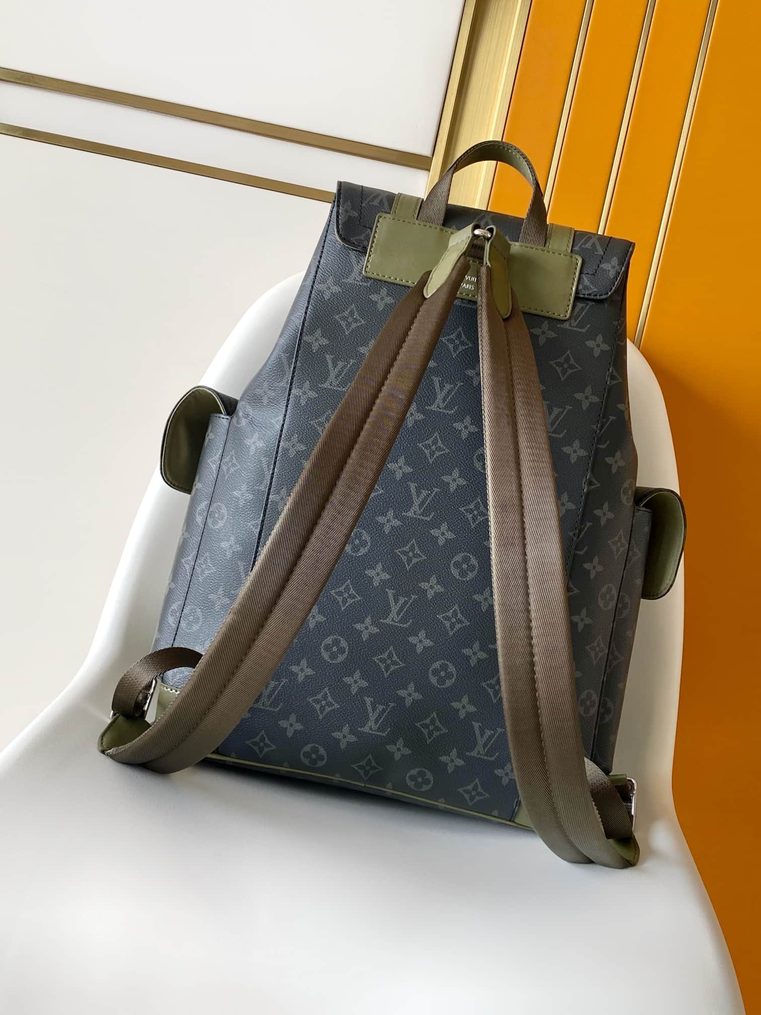 Louis Vuitton Christopher MM Khaki Green Monogram Eclipse coated canvas M28633 High