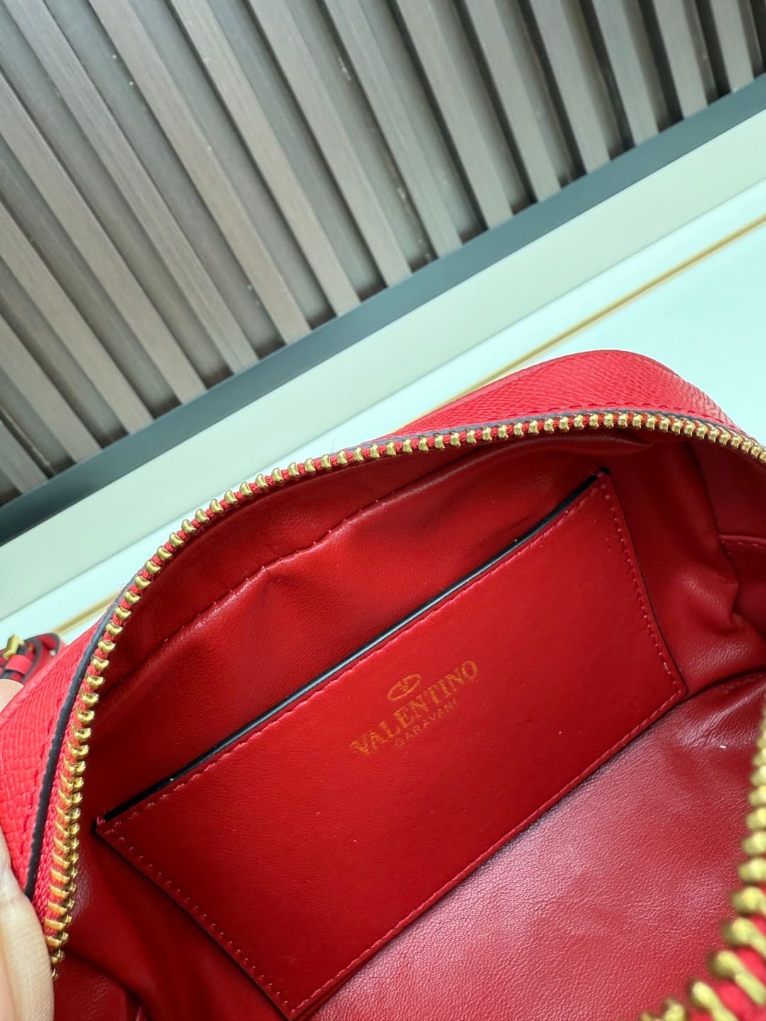 Valentino Garavani Mini VLogo Signature Bowling Bag Red