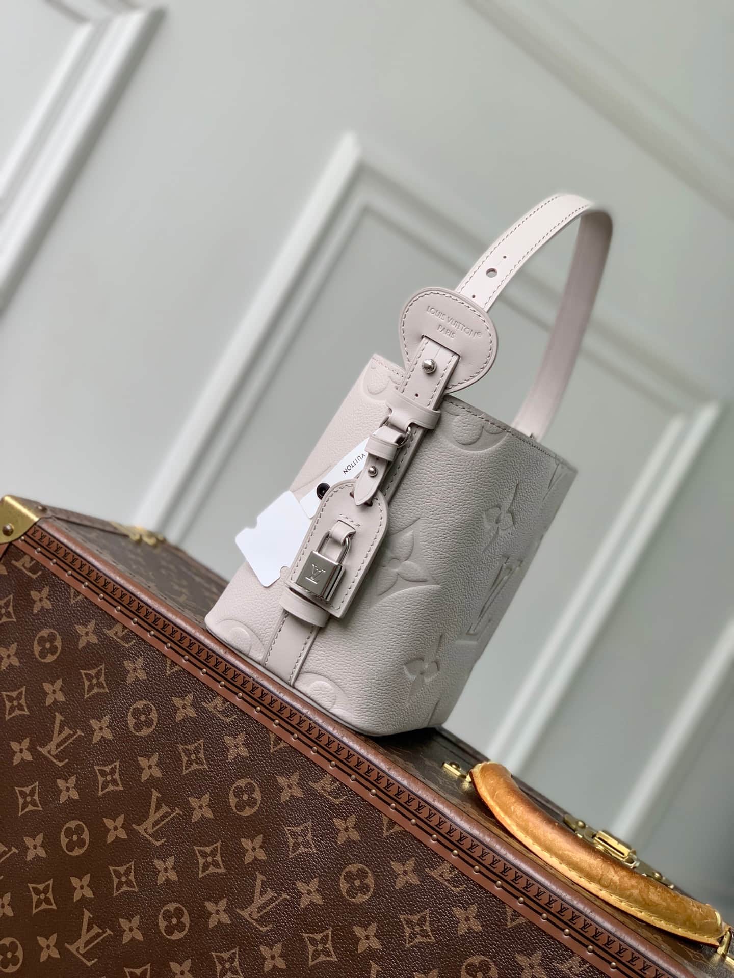 Louis Vuitton All In BB Brume Gray Monogram Empreinte Leather M28342 High