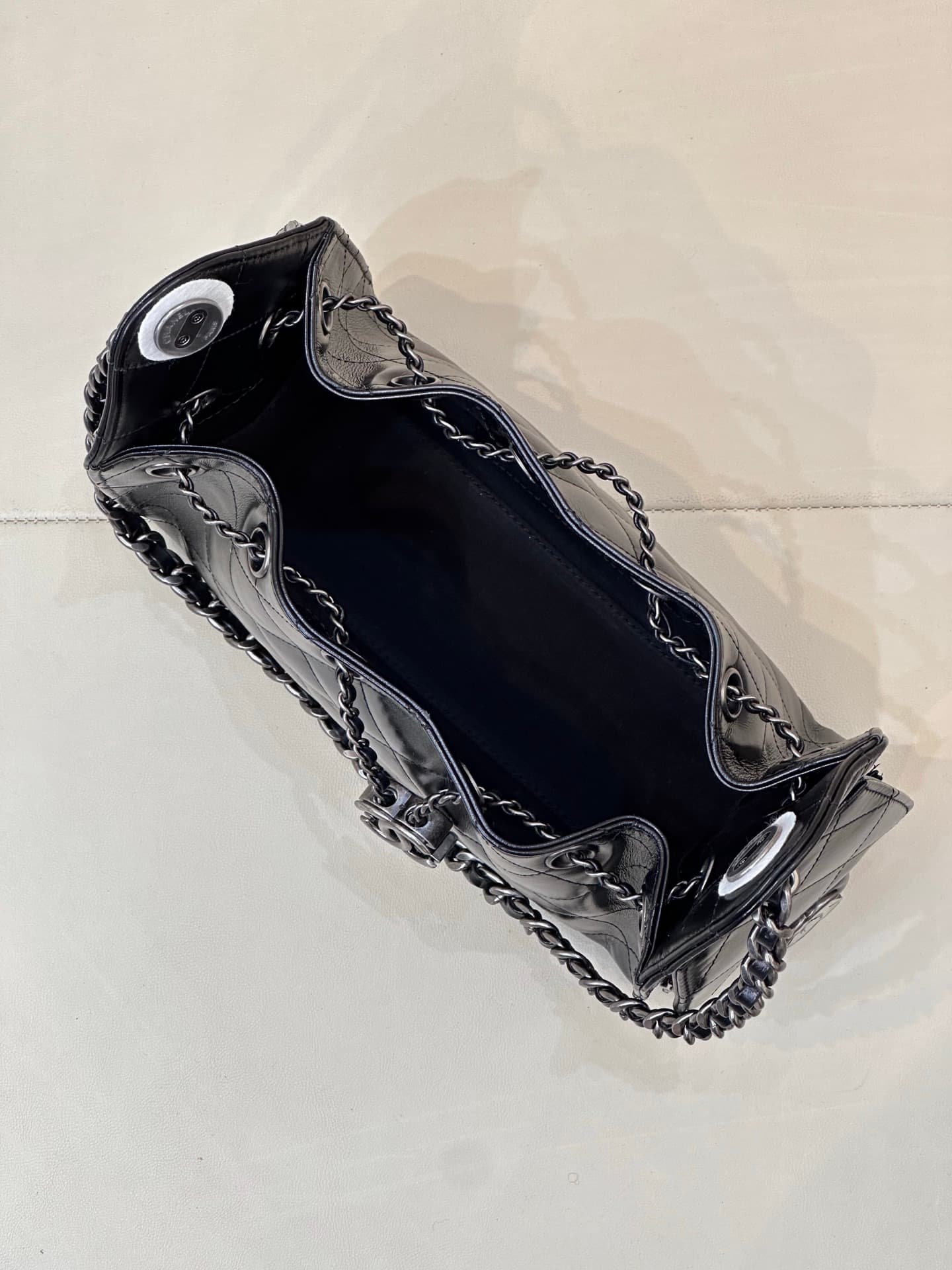CHANEL 25 Mini Handbag AS5631 Shiny Calfskin & Silver-tone Metal Black TOP