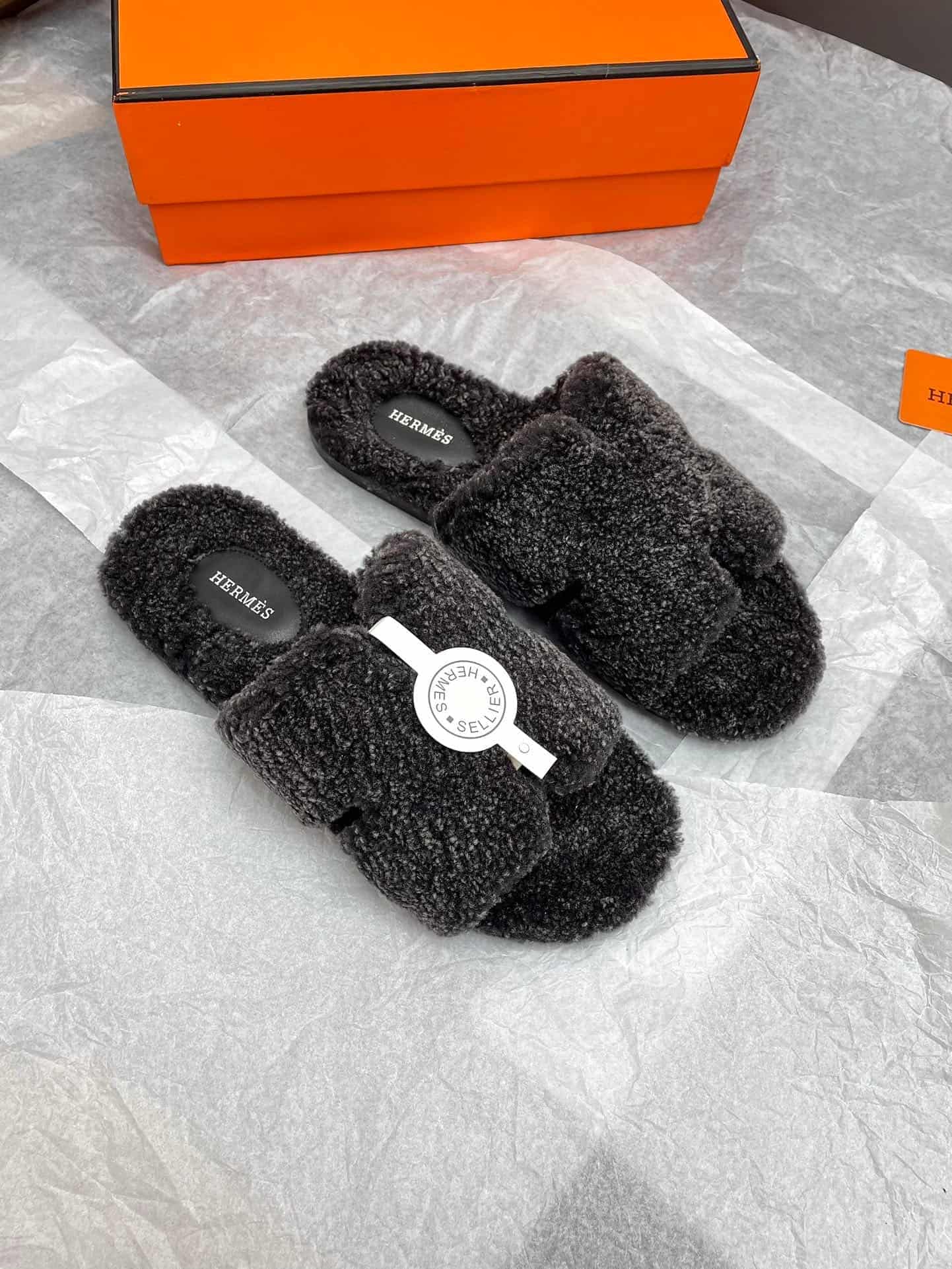 Hermes Woolskin Chypre Sandal Shoes Women