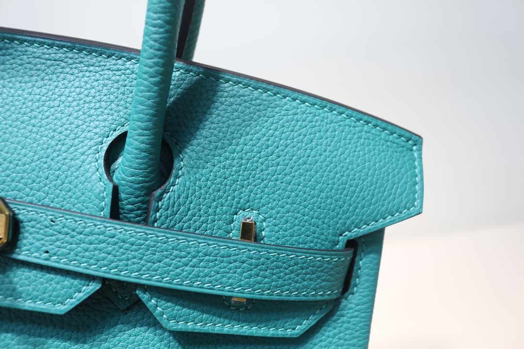 Hermes Birkin 25/30/35cm Bag Togo Leather In Blue Paon WAX High