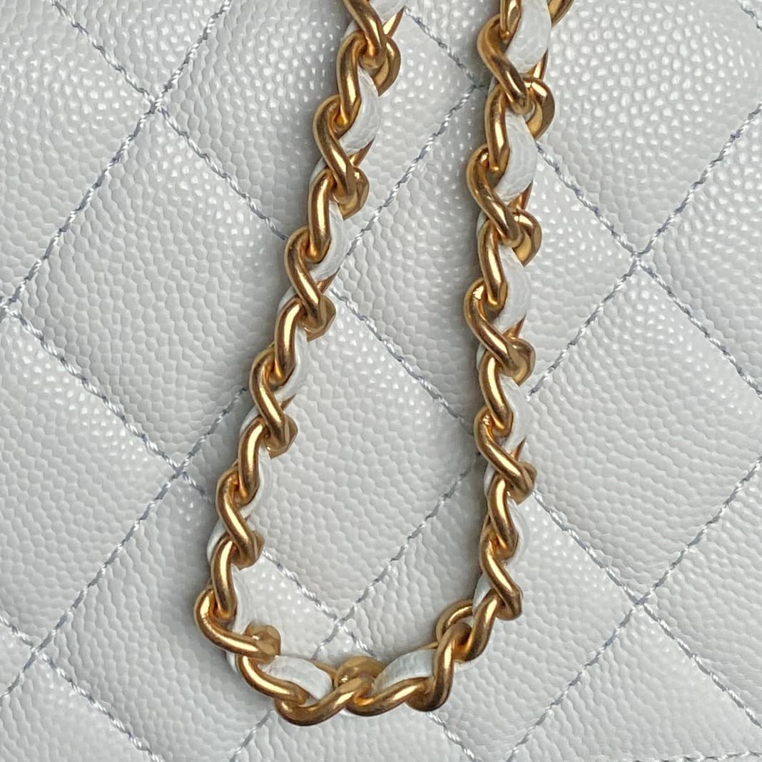 Chanel Mini Flap Bag with Top Handle Grained Shiny Calfskin & Gold-Tone Metal Blue AP4798 A