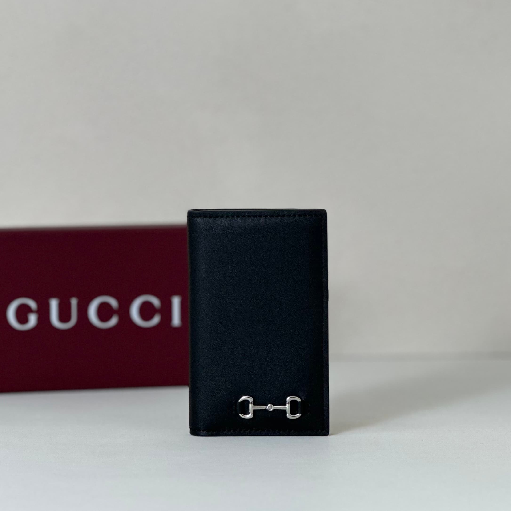 Gucci Long card case with Horsebit 846951 Black leather High