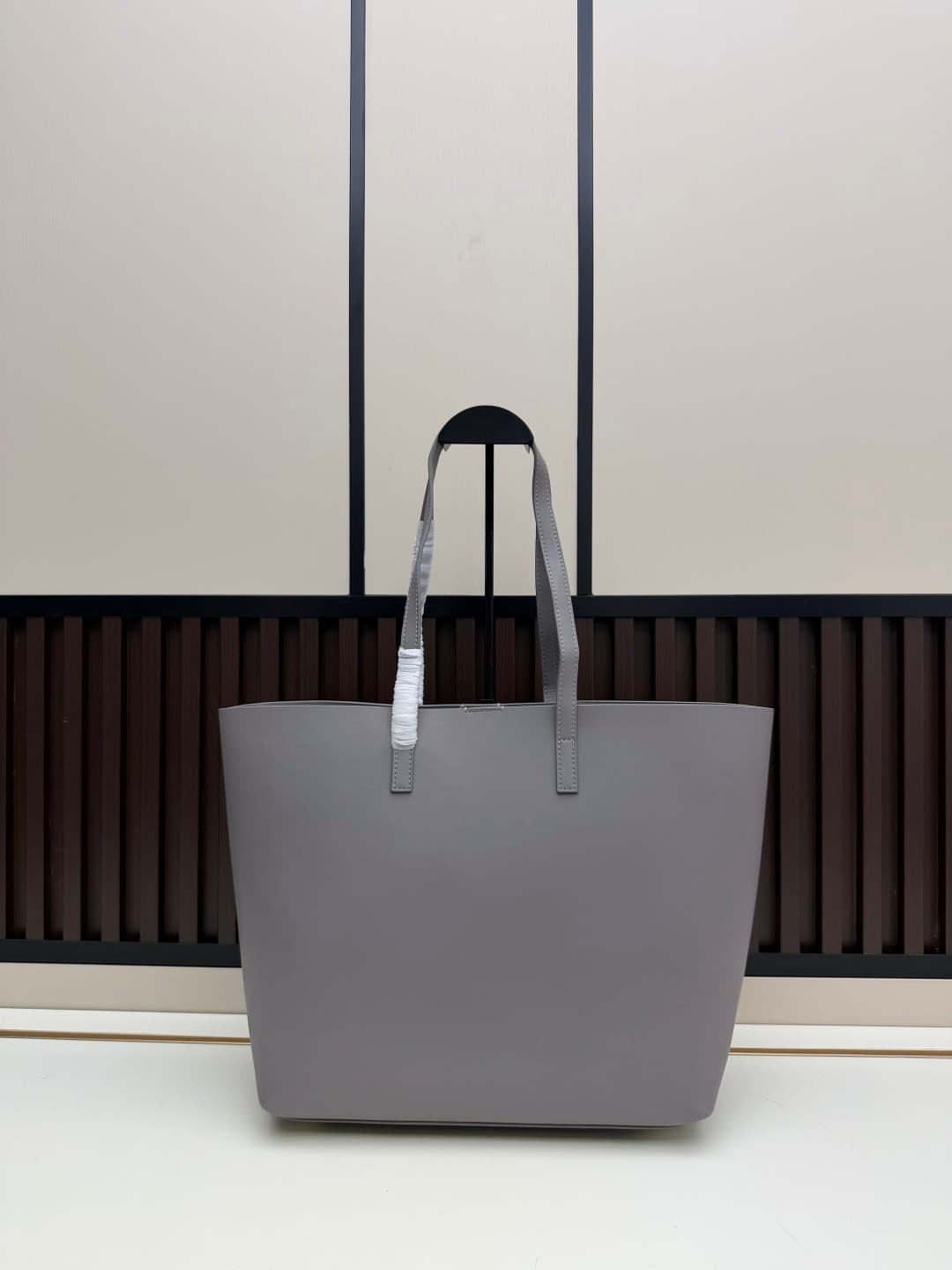 Saint Laurent Shopping Bag in Grey Leather High