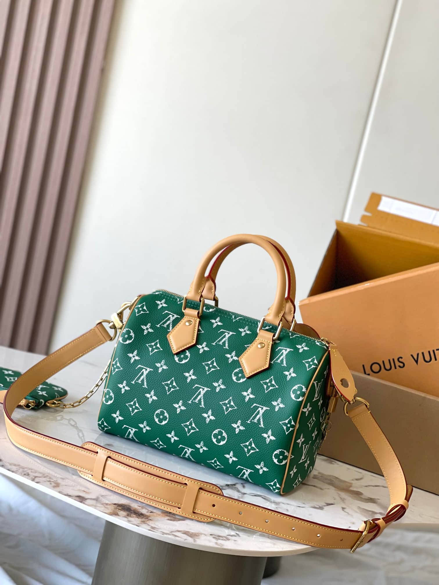 Louis Vuitton Speedy P9 Bandoulière 25 Soft calfskin Monogram Leather M24423 Green TOP