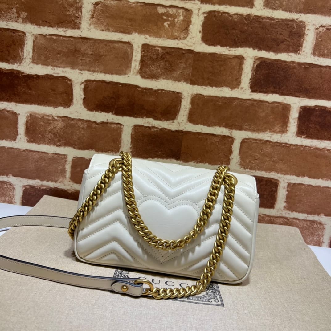 GG Marmont mini matelassé shoulder bag white 446744 High
