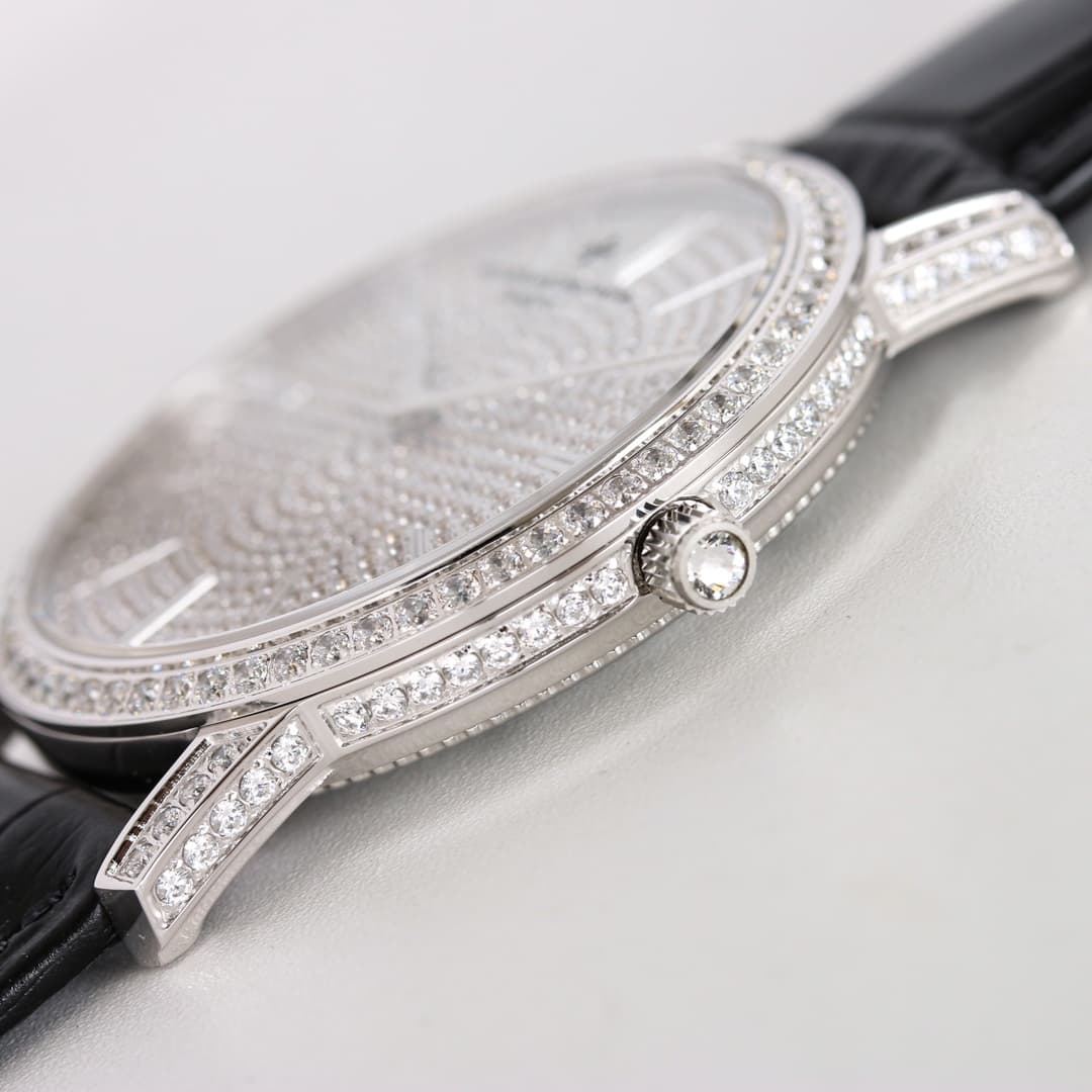 Vacheron Constantin Traditionnelle Watch with Silver  Paved Diamonds TOP