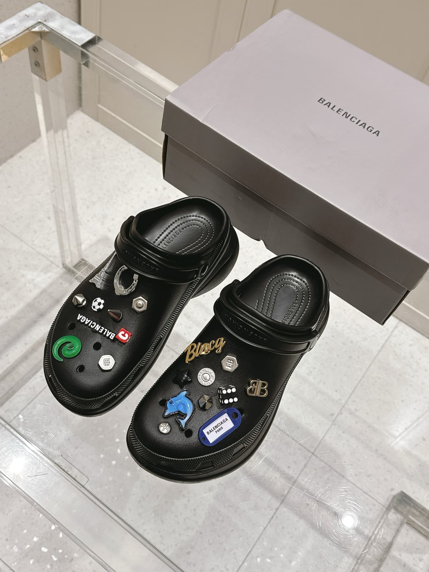 Balenciaga Women's Crocs Mule Jibbitz