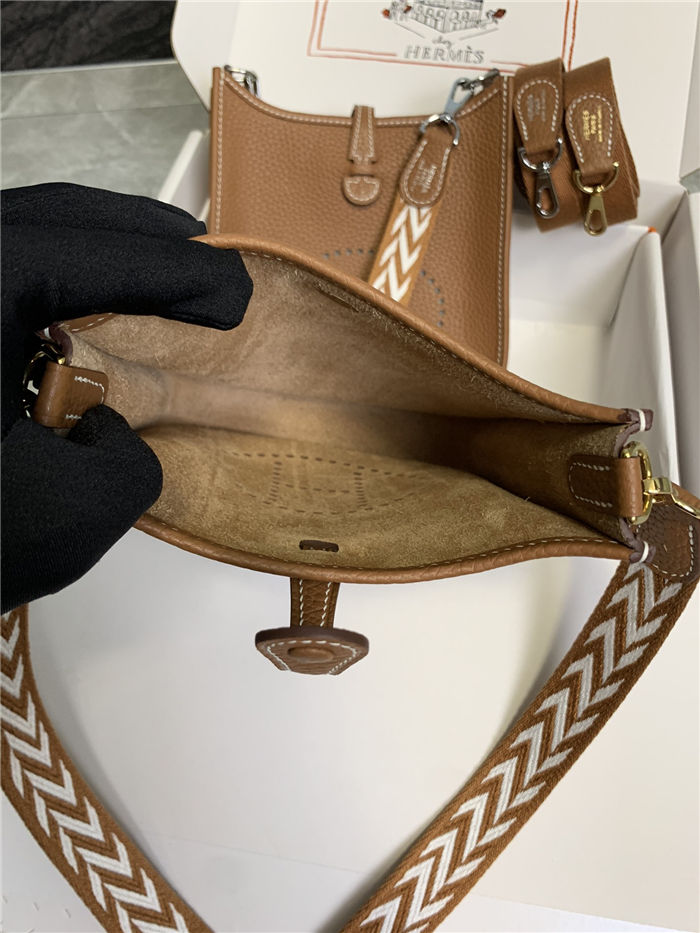 Hermes Evelyne III TPM Mini Bag Togo Leather In Gold WAX High