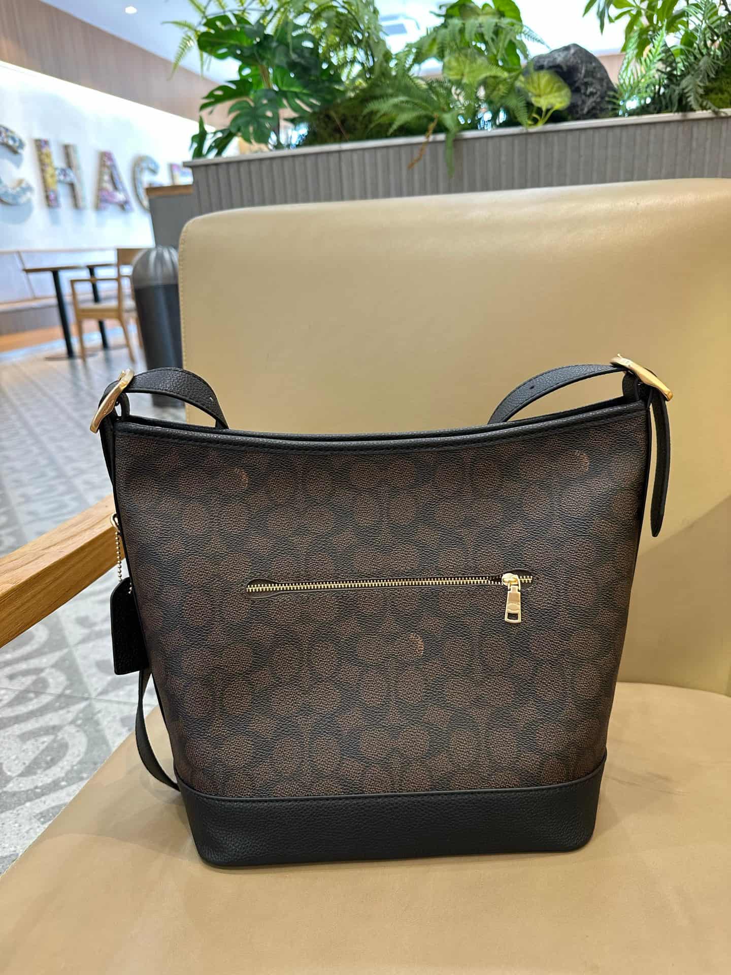 Coach Jude Duffle Bag in Signature Canvas with Walnut Leather High