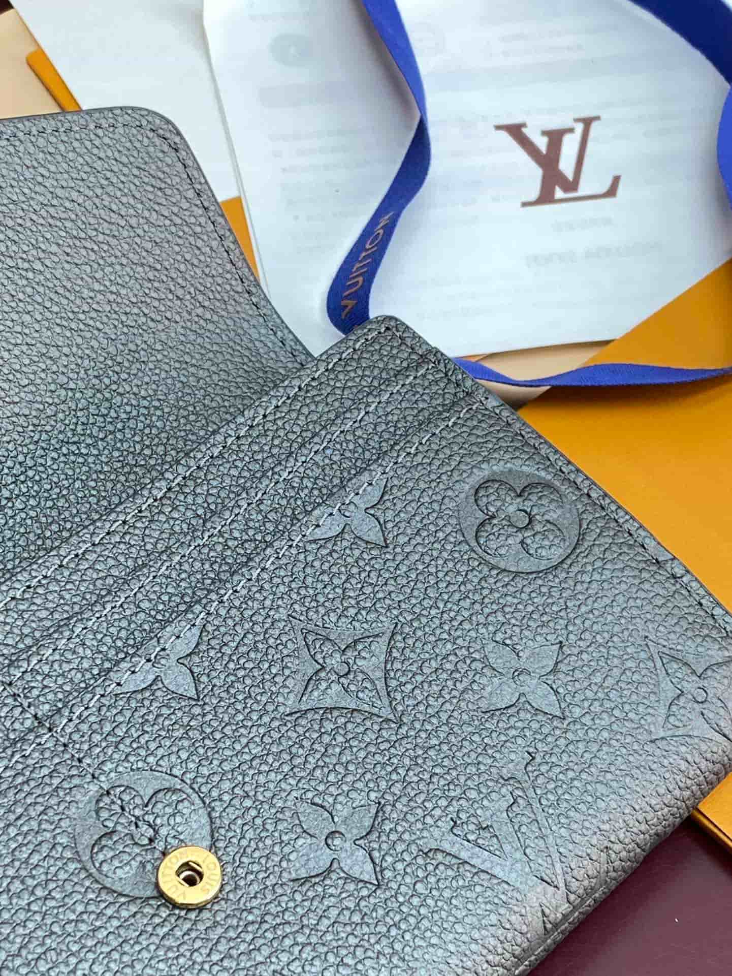 Louis Vuitton Sarah Wallet Supple grained cowhide leather M12172 Gun Metal High