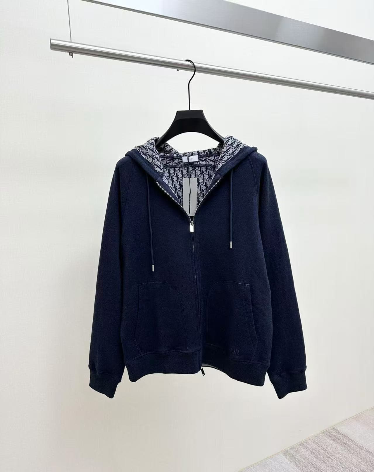 DIOR HOODIE in blue Oblique jacquard