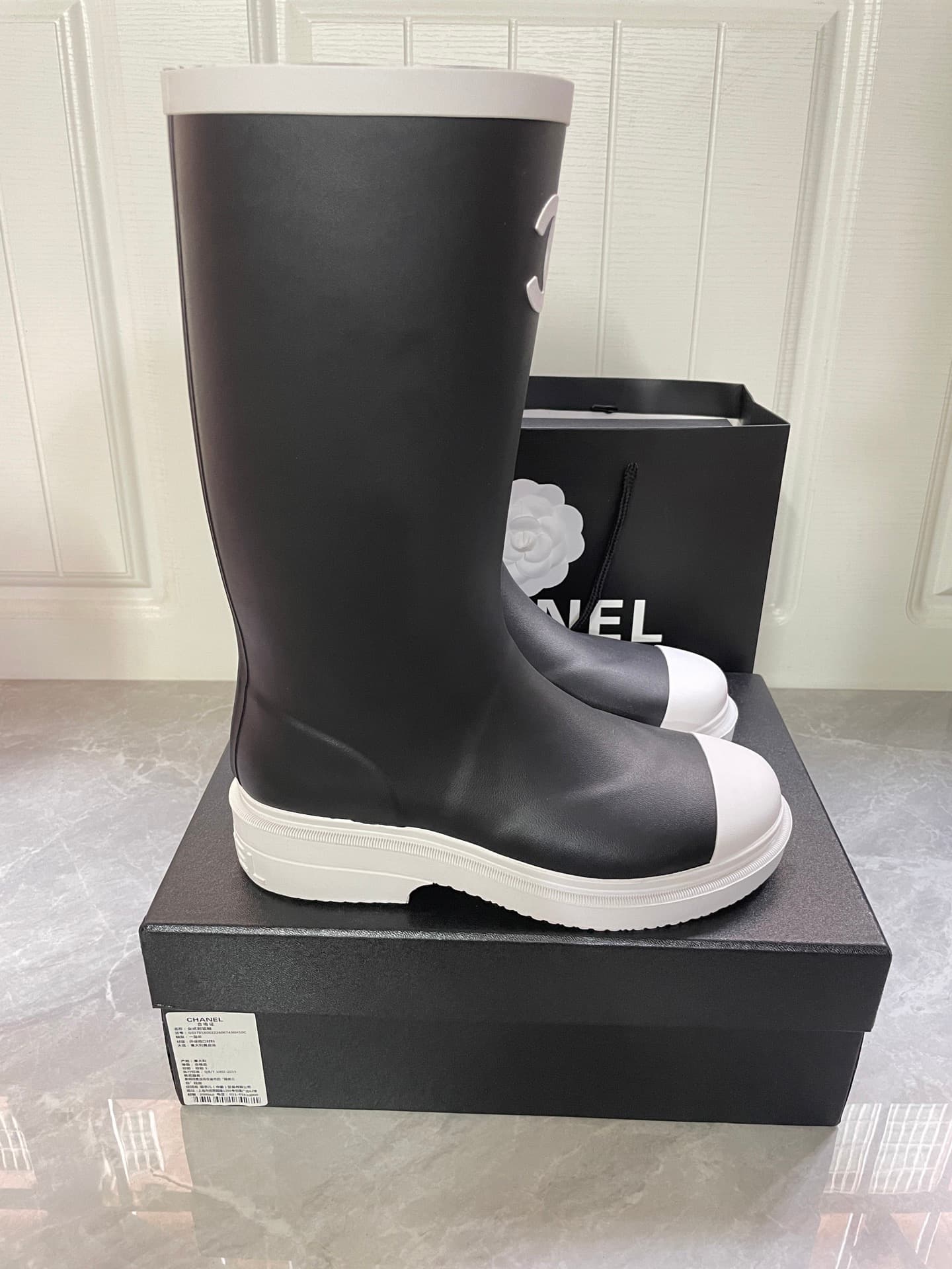 Chanel Caoutchouk CC High Boots Shoes Women