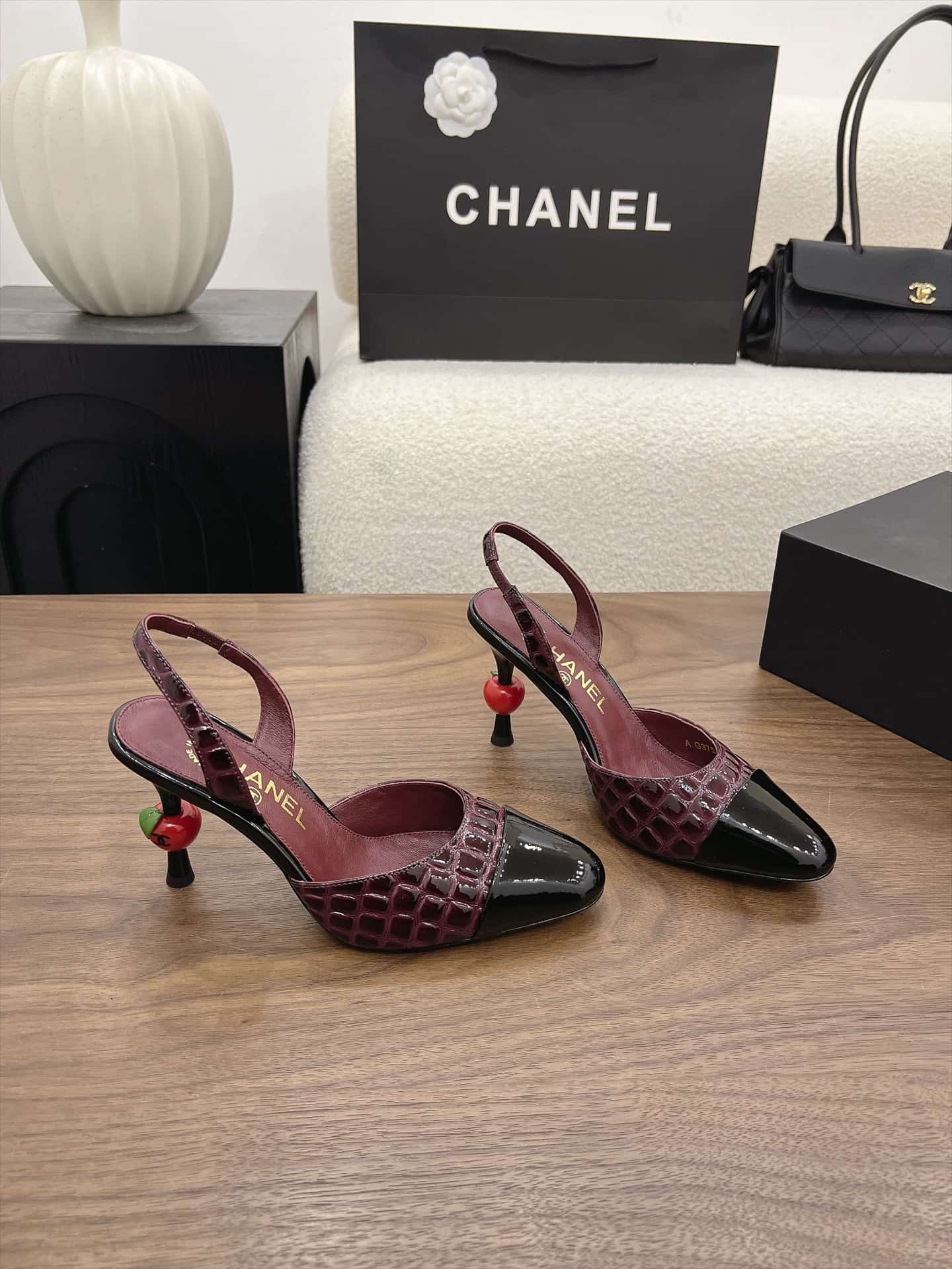 Chanel Cap Toe CC Slingback Pumps