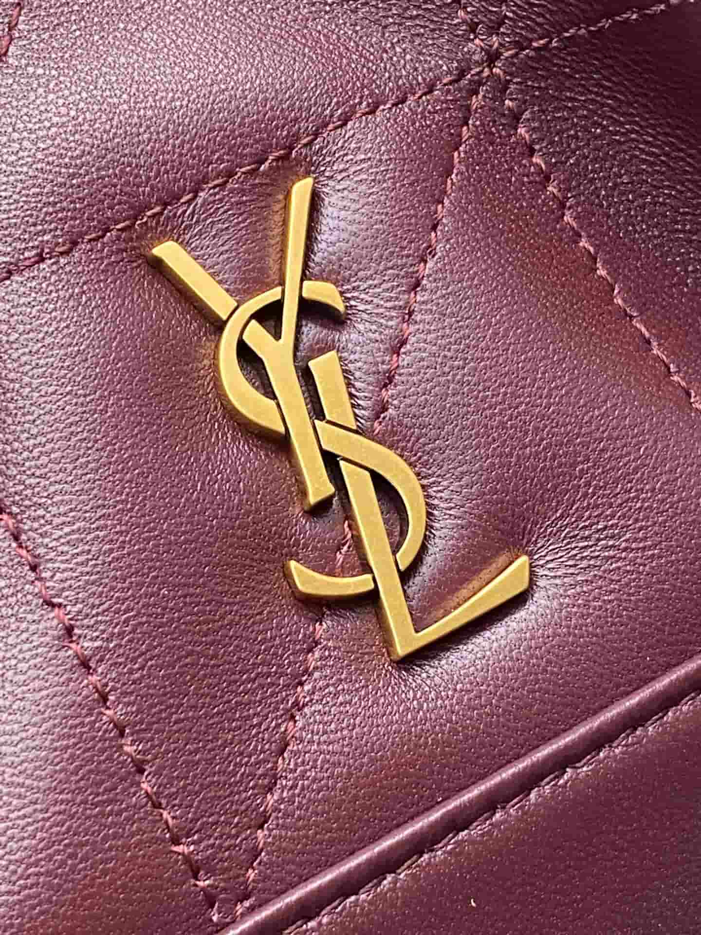Saint Laurent Jamie Mini Leather Bucket Bag Burgundy Lambskin 859174 High