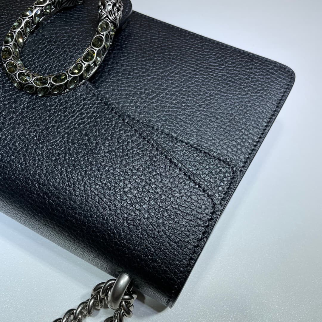 DIONYSUS GG SMALL SHOULDER BAG 400249 Leather Black High