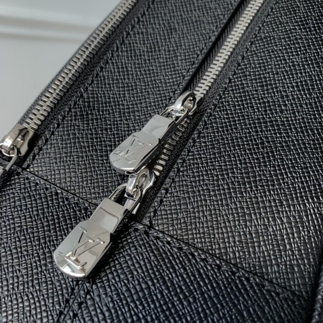 Louis Vuitton Adrian Backpack Taiga cowhide leather M30857 Black High