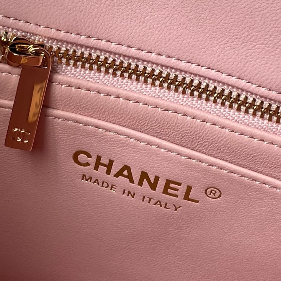 Chanel Classic Flap Bag Lambskin & Gold-Tone Metal AS5756 Pink High