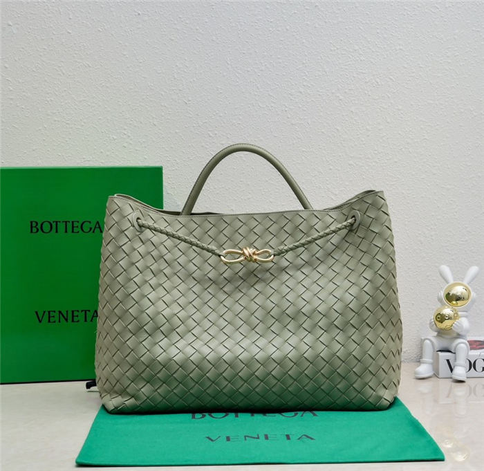 BV Andiamo Large Top handle bag Travertine High
