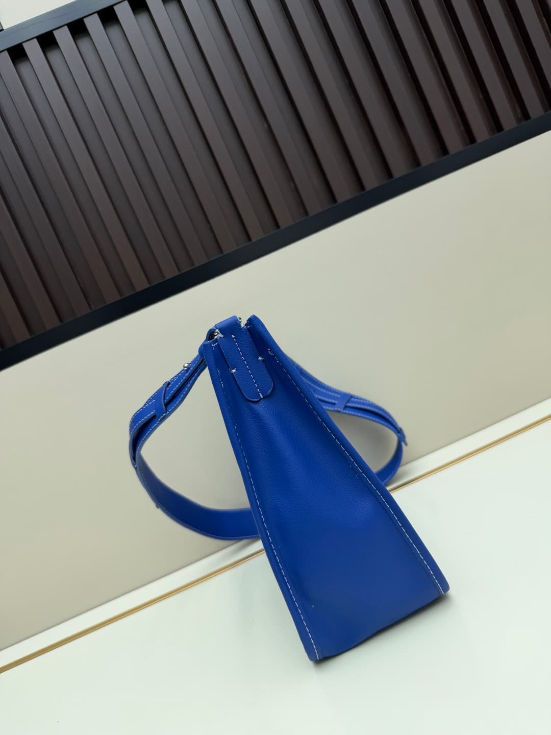 Goyard Musette PM bag in blue Goyardine canvas Mid