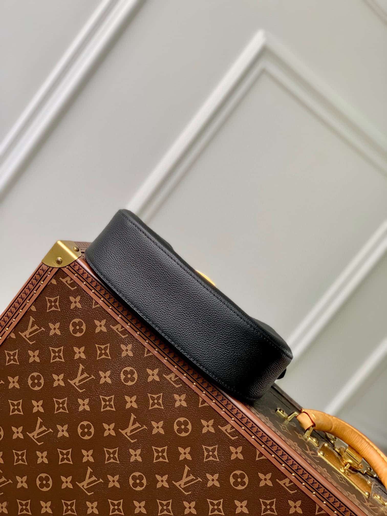 Louis Vuitton Low Key Shoulder Bag Black Grained calfskin M24611 High