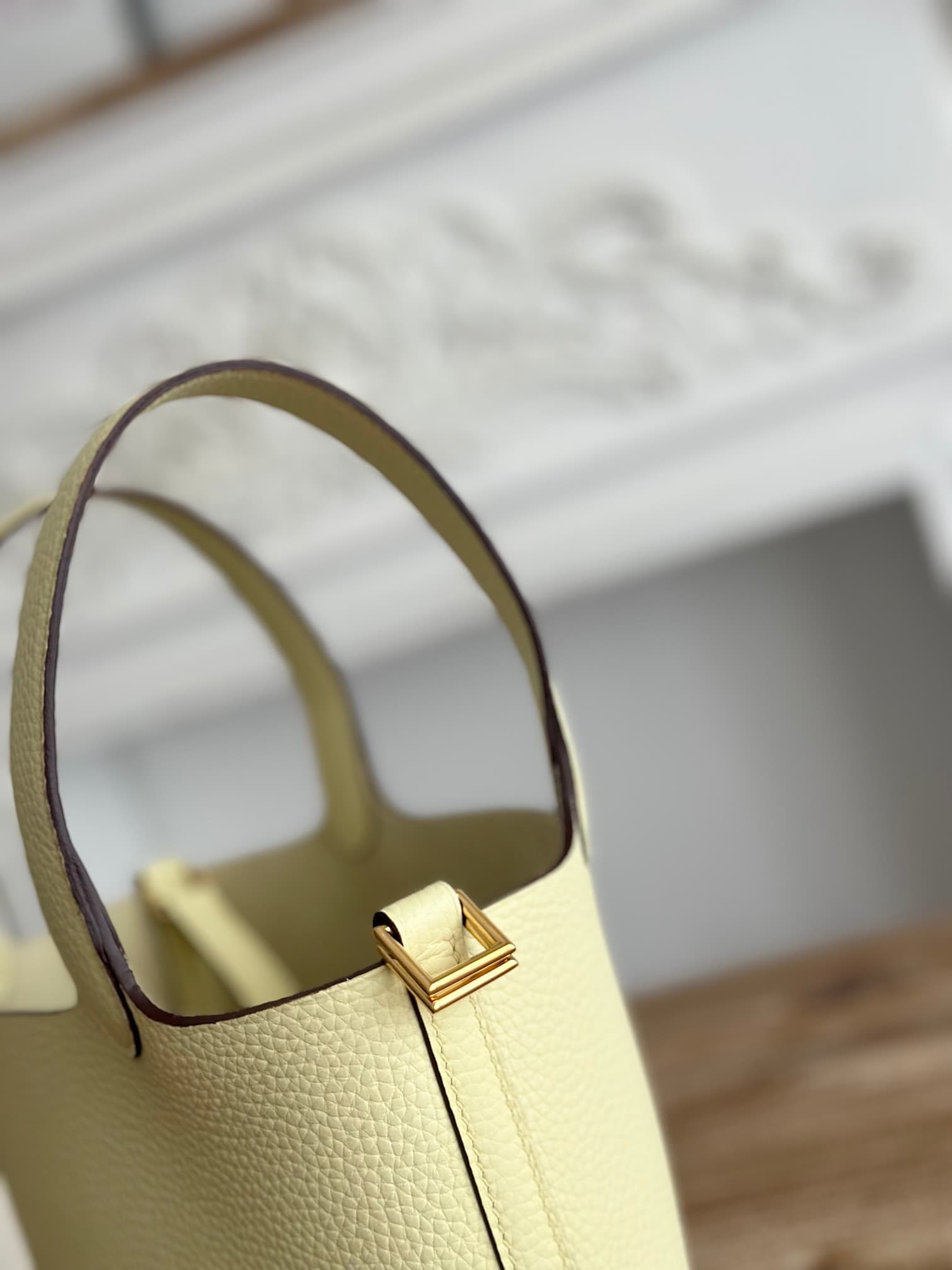 Hermès Picotin Lock 18 Bucket Bag TC Leather Silver/Gold Metal Jaune Poussin Wax High