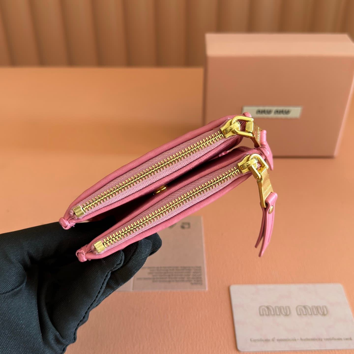 Miu Miu Begonia Pink Matelassé Nappa Leather Wallet 5MV017 TOP