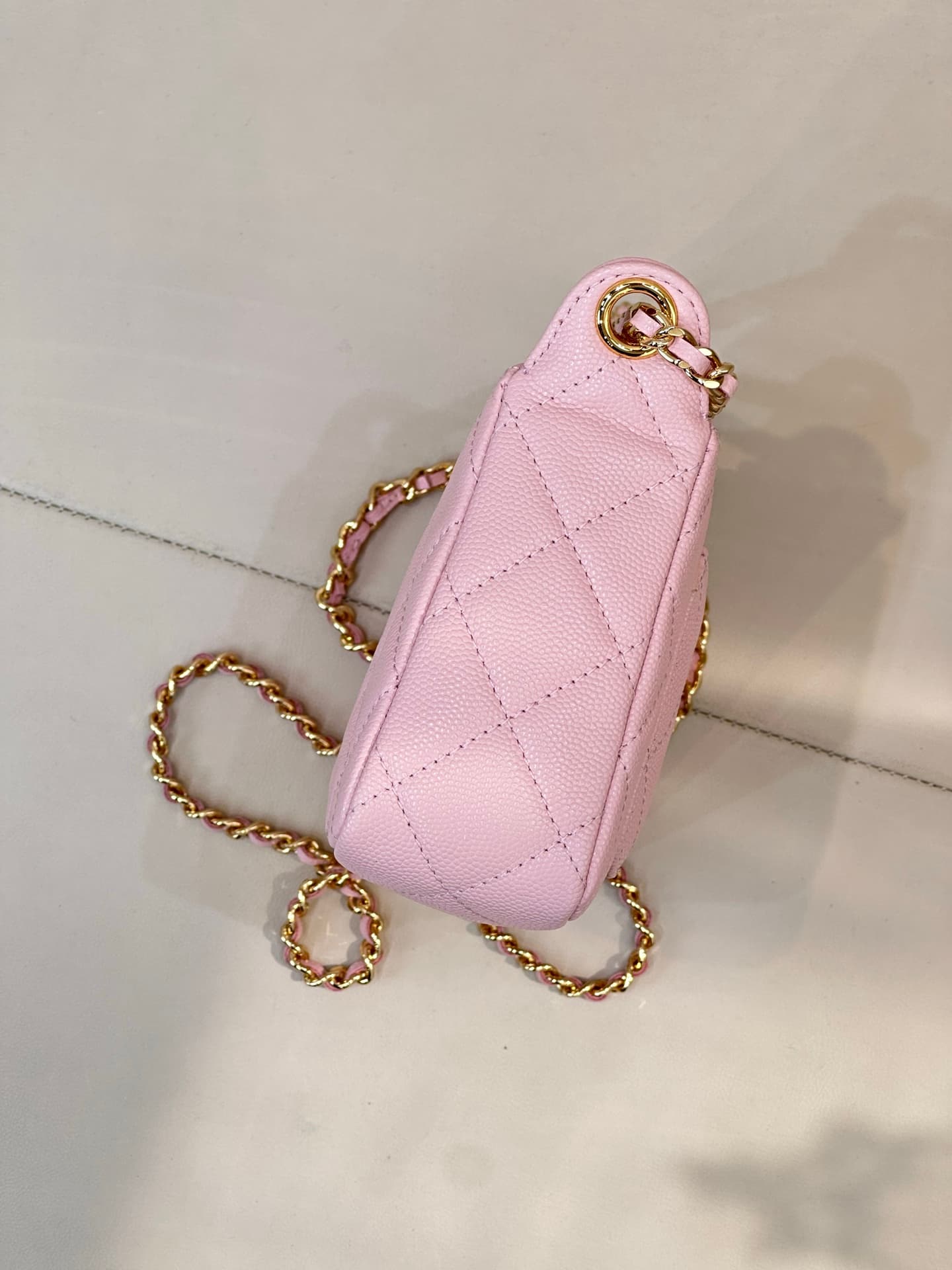 Chanel Hobo Bag Grained Calfskin & Gold-tone Metal Pink AP5023 TOP