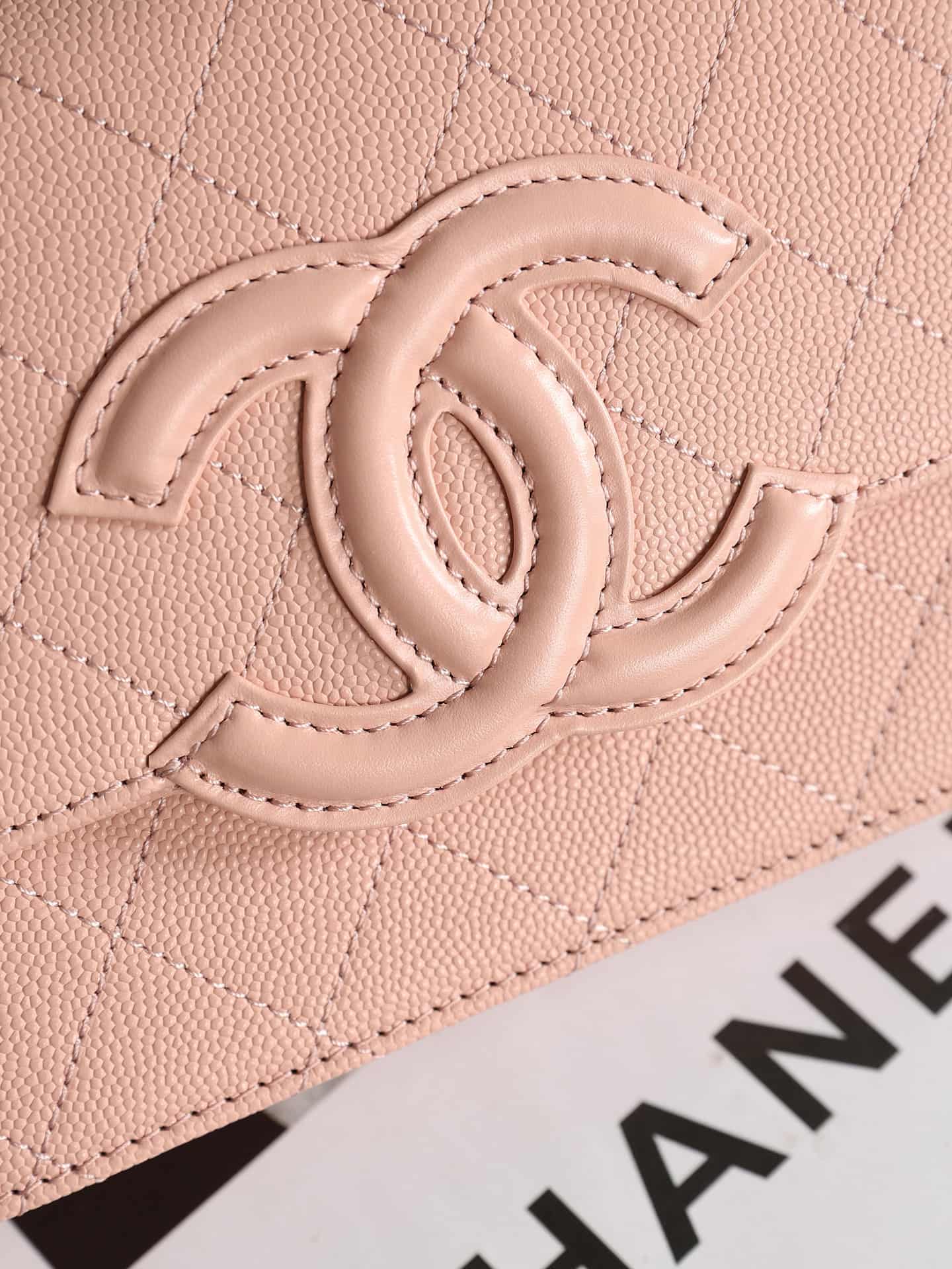 Chanel Wallet on Chain Shiny Grained Calfskin Lambskin & Gold-Tone Metal Pink AP5455 A