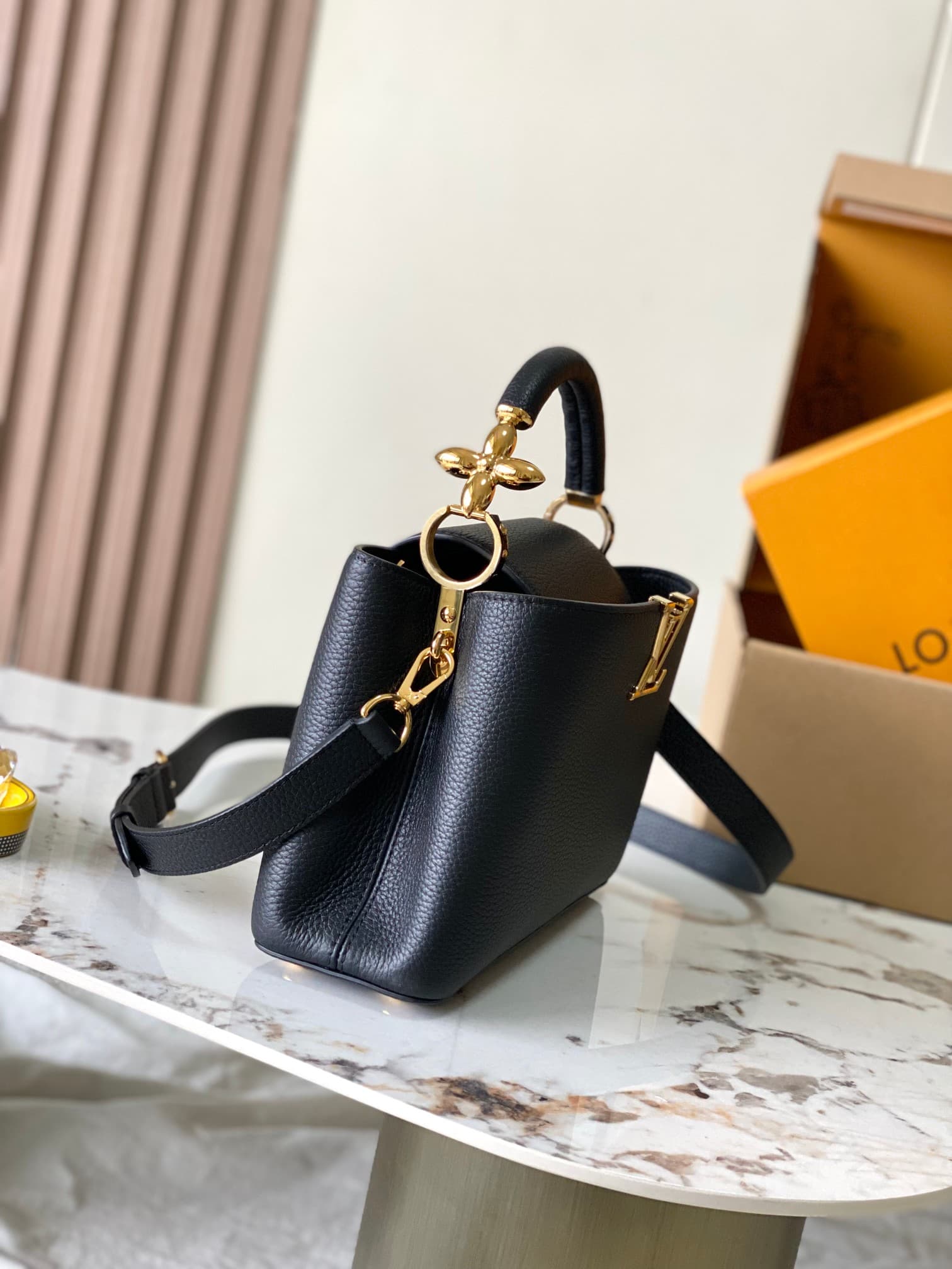 Louis Vuitton Capucines BB Taurillon Leather M24698 Black Top
