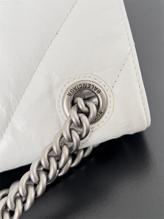 WOMEN'S CRUSH SMALL CHAIN BAG QUILTED crushed calfskin White High