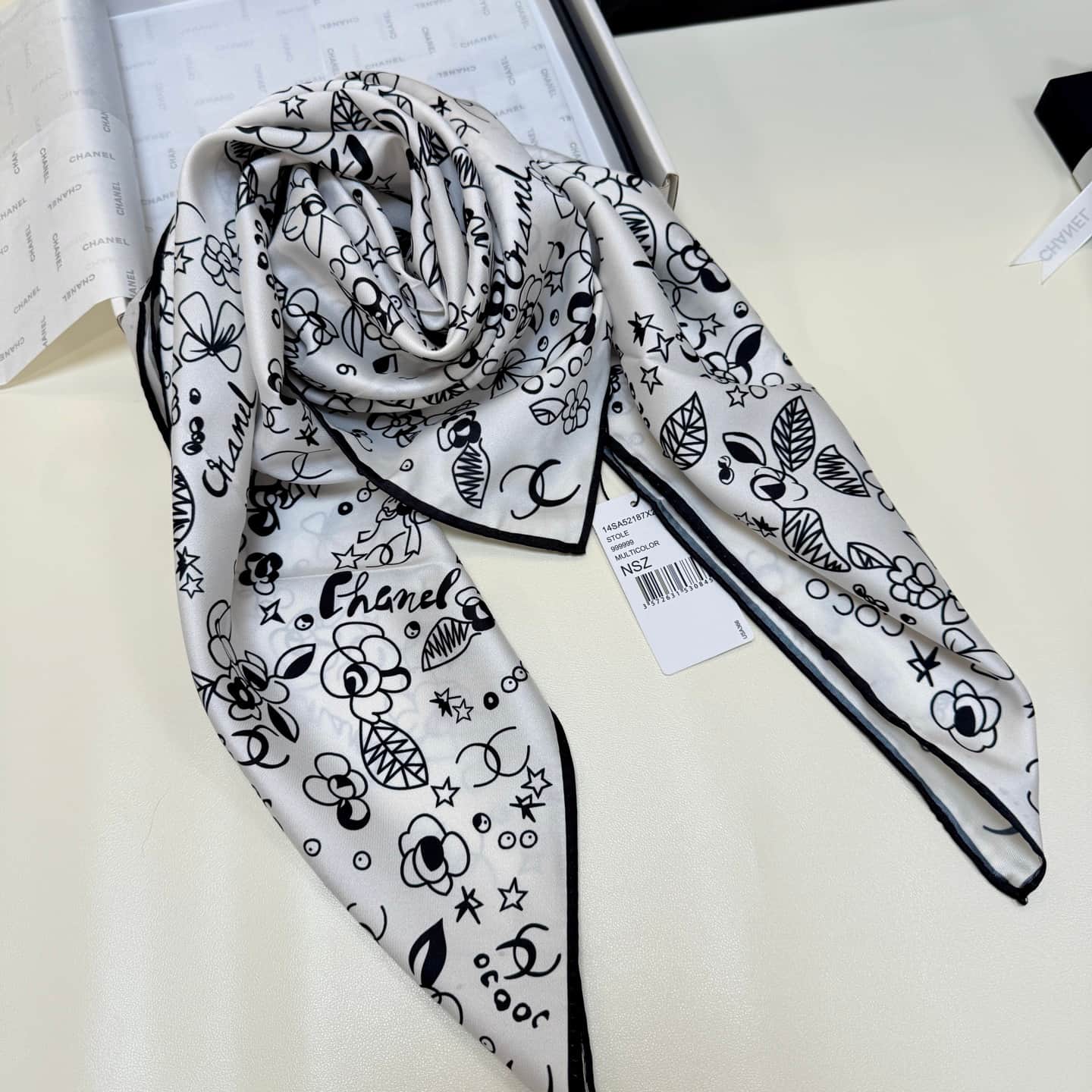 Chanel Graffiti Print scarf