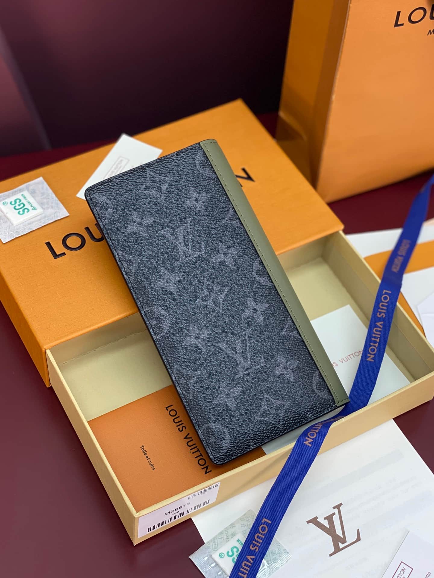 Louis Vuitton Brazza Wallet Khaki Green Monogram Eclipse coated canvas M28815 High