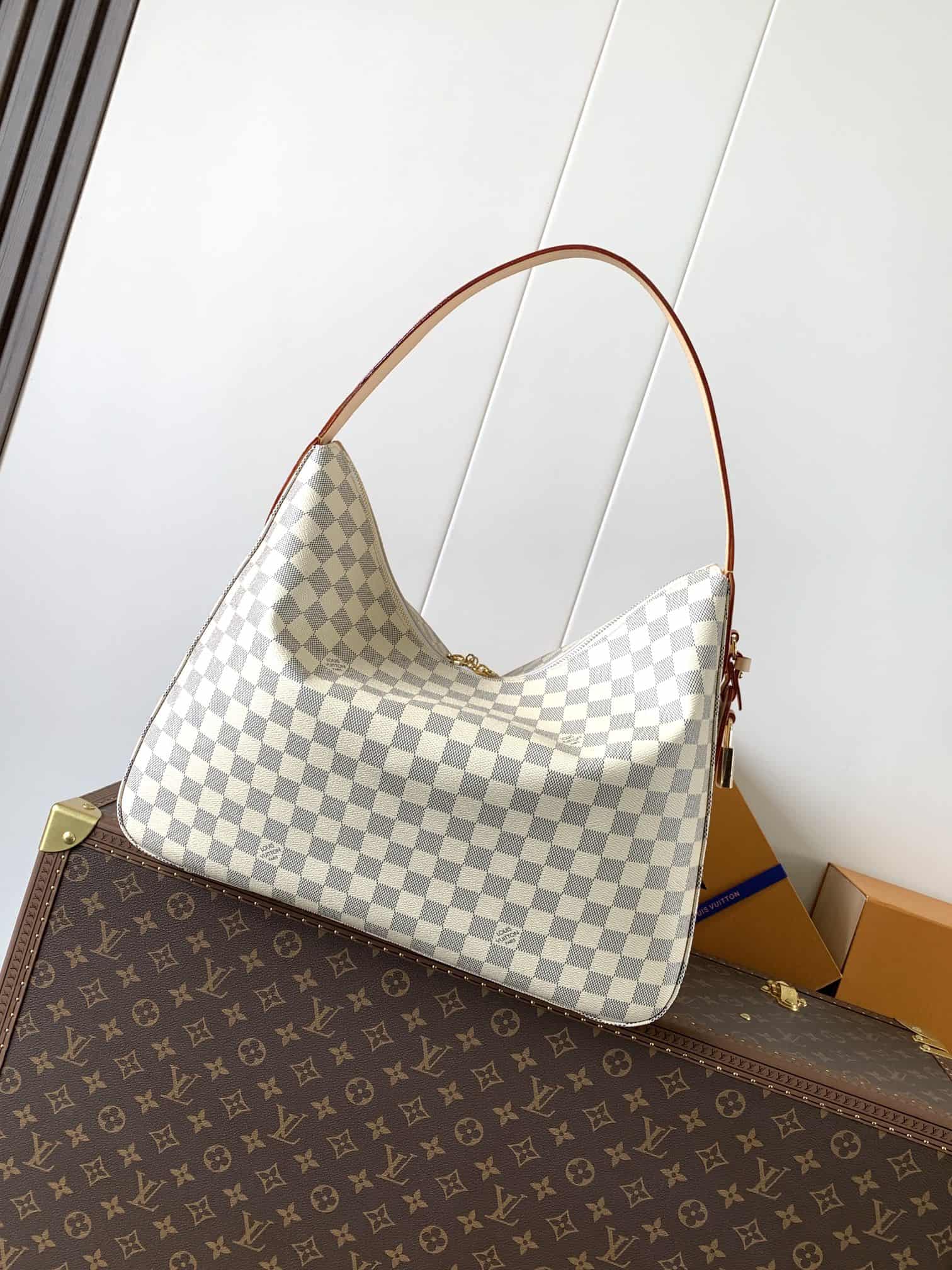 Louis Vuitton Slouchy MM Damier Azur Coated canvas N00126 High
