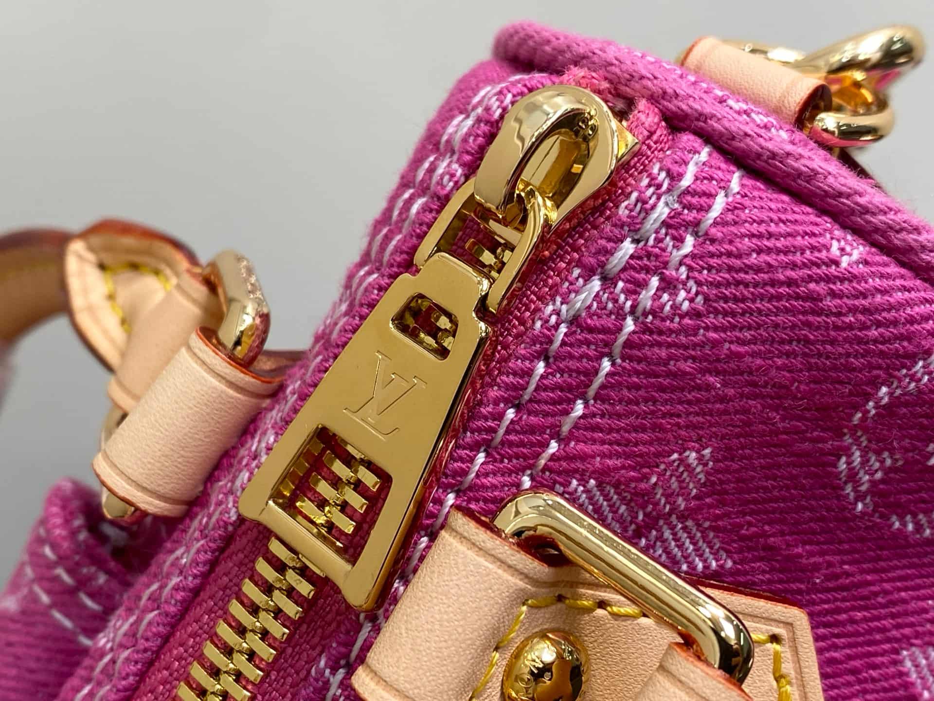 Louis Vuitton Nano Speedy Monogram Fuchsia Denim M27603 High