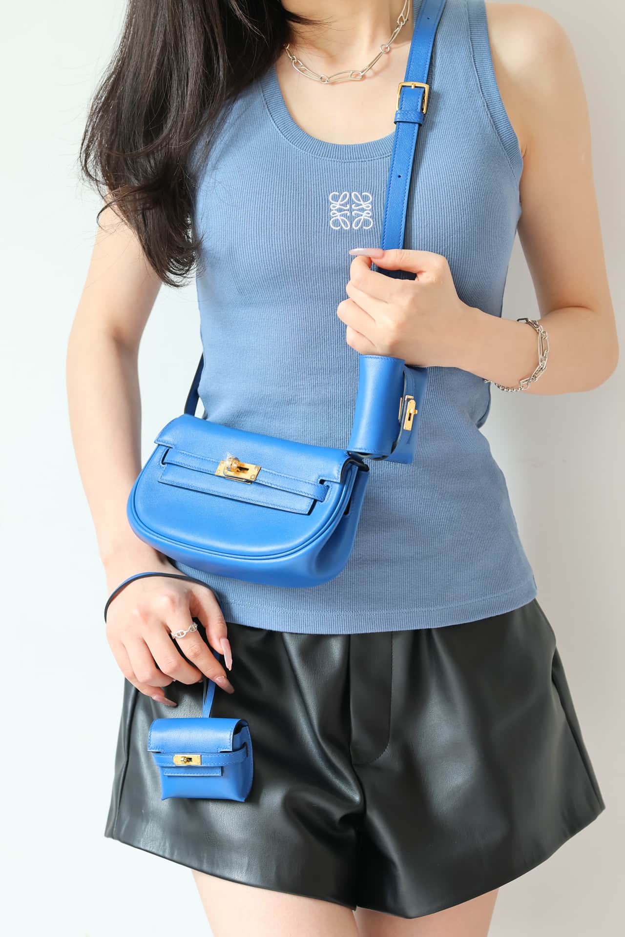 Hermes Kelly Moove Swift Leather Silver/Gold Metal WAX High
